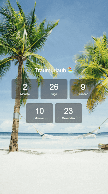 Urlaubscountdown - Countdown zum Urlaub Strand/Beach